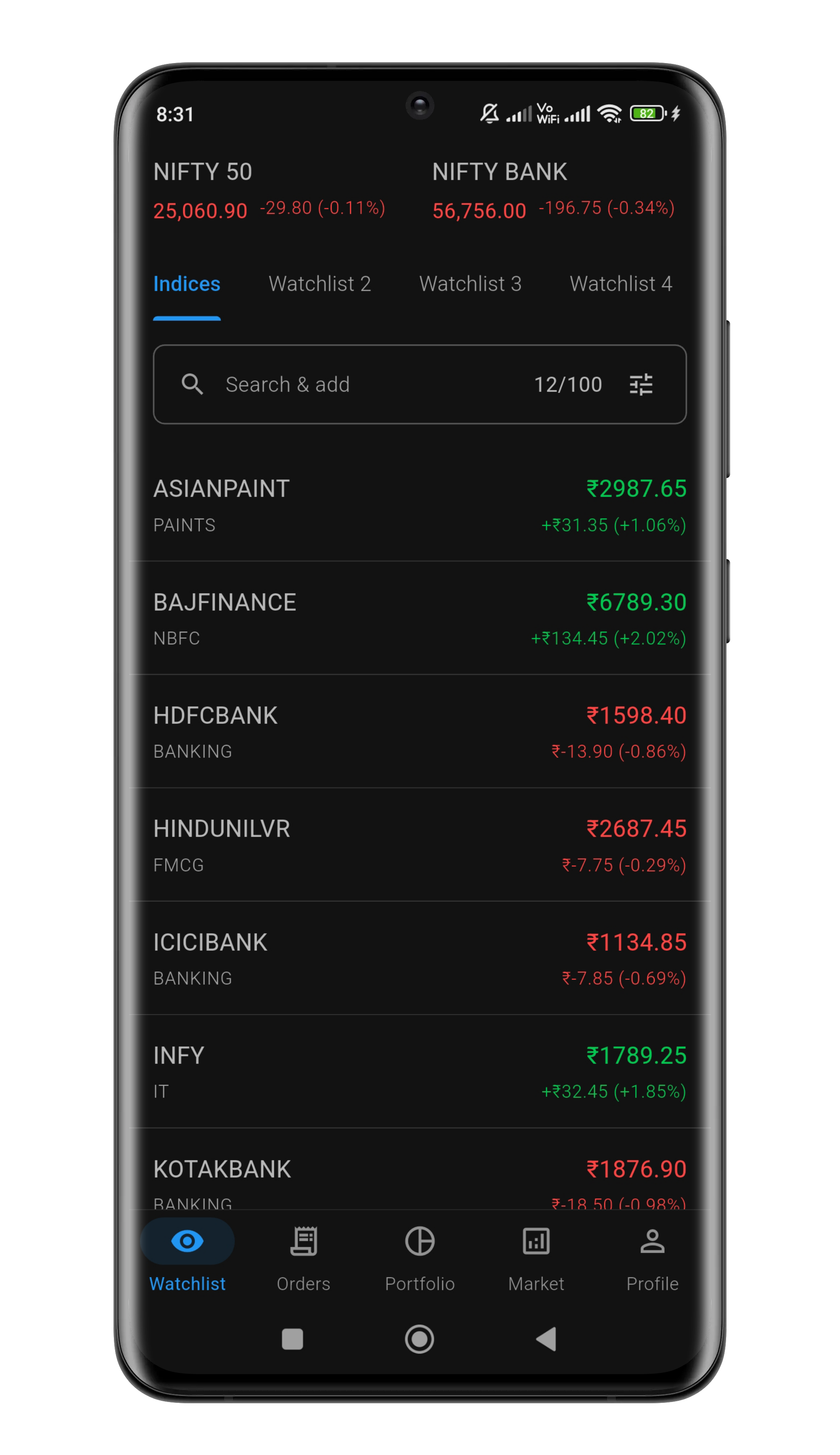 MockTrade Trading Platform Interface